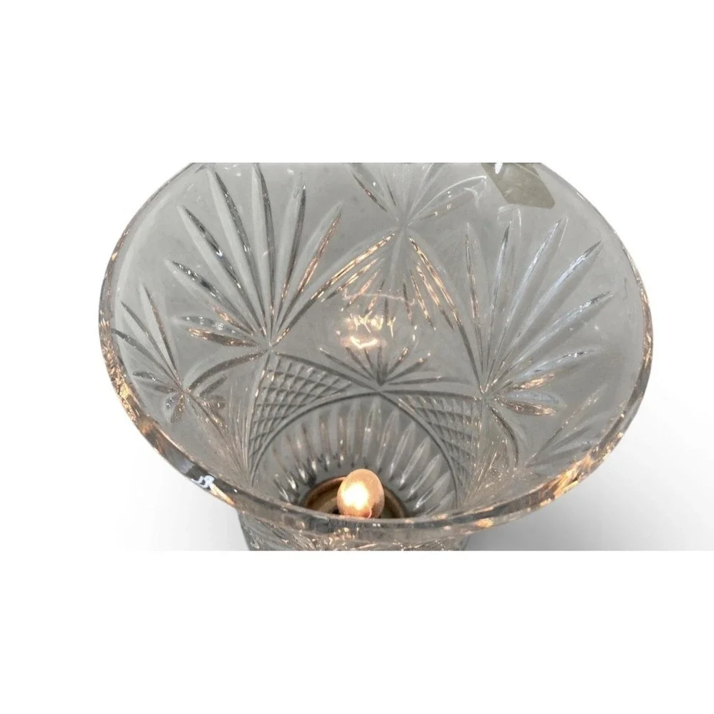 Vintage Shannon Irish Crystal Boudoir Lamp Brass Base By Godinger Art Co